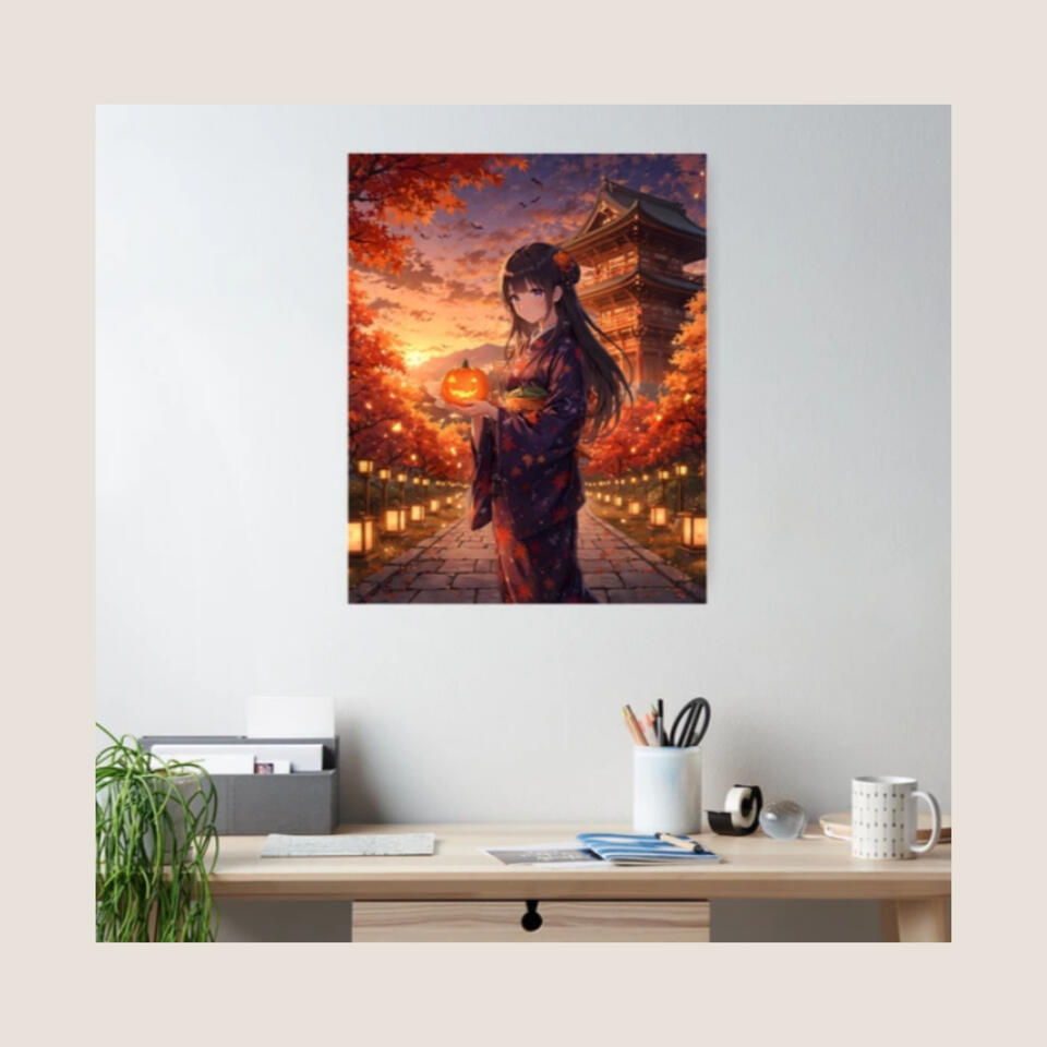 Autumn Kyoto Temple Halloween Anime Poster (coming soon)